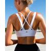 imageRUNNING GIRL Sports Bra for Women MediumHigh Support CrissCross Back Strappy Padded Sports Bras Supportive Workout TopsDsnow White