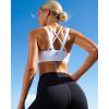 imageRUNNING GIRL Sports Bra for Women MediumHigh Support CrissCross Back Strappy Padded Sports Bras Supportive Workout TopsDsnow White