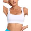 imageRUNNING GIRL Sports Bra for Women MediumHigh Support CrissCross Back Strappy Padded Sports Bras Supportive Workout TopsDsnow White