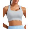 imageRUNNING GIRL Sports Bras for Women High SupportRacerback Running Bra Molded Cup Sports Bra with Sewn in PadsGrey
