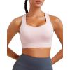 imageRUNNING GIRL Sports Bras for Women High SupportRacerback Running Bra Molded Cup Sports Bra with Sewn in PadsPink