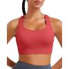 imageRUNNING GIRL Sports Bras for Women High SupportRacerback Running Bra Molded Cup Sports Bra with Sewn in PadsRed