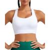 imageRUNNING GIRL Sports Bras for Women High SupportRacerback Running Bra Molded Cup Sports Bra with Sewn in PadsWhite