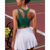 imageRUNNING GIRL Sports Bras for Women High SupportSeamless Ribbed Longline High Neck Sports Bra Racerback Padded Crop Top YogaBdark Green