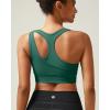 imageRUNNING GIRL Sports Bras for Women High SupportSeamless Ribbed Longline High Neck Sports Bra Racerback Padded Crop Top YogaBdark Green