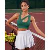 imageRUNNING GIRL Sports Bras for Women High SupportSeamless Ribbed Longline High Neck Sports Bra Racerback Padded Crop Top YogaBdark Green