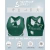imageRUNNING GIRL Sports Bras for Women High SupportSeamless Ribbed Longline High Neck Sports Bra Racerback Padded Crop Top YogaBdark Green