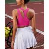 imageRUNNING GIRL Sports Bras for Women High SupportSeamless Ribbed Longline High Neck Sports Bra Racerback Padded Crop Top YogaBhot Pink