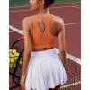 imageRUNNING GIRL Sports Bras for Women High SupportSeamless Ribbed Longline High Neck Sports Bra Racerback Padded Crop Top YogaBlight Orange