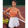 imageRUNNING GIRL Sports Bras for Women High SupportSeamless Ribbed Longline High Neck Sports Bra Racerback Padded Crop Top YogaBlight Orange