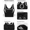 imageRUNNING GIRL Sports Bras for Women High SupportSeamless Ribbed Longline High Neck Sports Bra Racerback Padded Crop Top YogaCblack