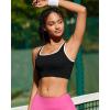 imageRUNNING GIRL Sports Bras for Women High SupportSeamless Ribbed Longline High Neck Sports Bra Racerback Padded Crop Top YogaCblack