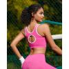 imageRUNNING GIRL Sports Bras for Women High SupportSeamless Ribbed Longline High Neck Sports Bra Racerback Padded Crop Top YogaChot Pink