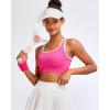 imageRUNNING GIRL Sports Bras for Women High SupportSeamless Ribbed Longline High Neck Sports Bra Racerback Padded Crop Top YogaChot Pink