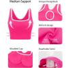 imageRUNNING GIRL Sports Bras for Women High SupportSeamless Ribbed Longline High Neck Sports Bra Racerback Padded Crop Top YogaChot Pink