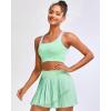 imageRUNNING GIRL Sports Bras for Women High SupportSeamless Ribbed Longline High Neck Sports Bra Racerback Padded Crop Top YogaClight Green