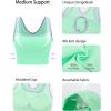 imageRUNNING GIRL Sports Bras for Women High SupportSeamless Ribbed Longline High Neck Sports Bra Racerback Padded Crop Top YogaClight Green