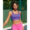 imageRUNNING GIRL Sports Bras for Women High SupportSeamless Ribbed Longline High Neck Sports Bra Racerback Padded Crop Top YogaCpurple