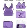 imageRUNNING GIRL Sports Bras for Women High SupportSeamless Ribbed Longline High Neck Sports Bra Racerback Padded Crop Top YogaCpurple