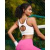 imageRUNNING GIRL Sports Bras for Women High SupportSeamless Ribbed Longline High Neck Sports Bra Racerback Padded Crop Top YogaCwhite