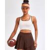 imageRUNNING GIRL Sports Bras for Women High SupportSeamless Ribbed Longline High Neck Sports Bra Racerback Padded Crop Top YogaCwhite