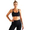 imageRUNNING GIRL Sports Bras for Women High SupportSeamless Ribbed Longline High Neck Sports Bra Racerback Padded Crop Top YogaXblack
