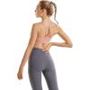 imageRUNNING GIRL Sports Bras for Women High SupportSeamless Ribbed Longline High Neck Sports Bra Racerback Padded Crop Top YogaYpink