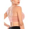 imageRUNNING GIRL Sports Bras for Women High SupportSeamless Ribbed Longline High Neck Sports Bra Racerback Padded Crop Top YogaYpink