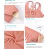 imageRUNNING GIRL Sports Bras for Women High SupportSeamless Ribbed Longline High Neck Sports Bra Racerback Padded Crop Top YogaYpink