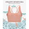 imageRUNNING GIRL Sports Bras for Women High SupportSeamless Ribbed Longline High Neck Sports Bra Racerback Padded Crop Top YogaYpink