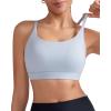 imageRUNNING GIRL Sports Bras for WomenLight Impact Molded Cup Strap Sports Bra with Sewn in PadsBest for AC CupGrey