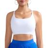 imageRUNNING GIRL Sports Bras for WomenLight Impact Molded Cup Strap Sports Bra with Sewn in PadsBest for AC CupWhite