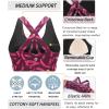 imageRUNNING GIRL Sports Bras for WomenLongline Workout Crop Tank Tops Padded with Built in Shelf Padded Sports BraZfreedom Red