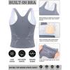 imageRUNNING GIRL Tank Tops with Built in Bras Racerback Activewear Yoga Workout Tops for WomenGrey