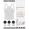 imageRUNNING GIRL Tank Tops with Built in Bras Racerback Activewear Yoga Workout Tops for WomenWhite