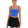 imageRUNNING GIRL Workout Tank Tops with Built in Bras for WomenCrissCross Back Medium Support Sports Bras for Women2blue