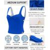 imageRUNNING GIRL Workout Tank Tops with Built in Bras for WomenCrissCross Back Medium Support Sports Bras for Women2blue