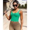 imageRUNNING GIRL Workout Tank Tops with Built in Bras for WomenCrissCross Back Medium Support Sports Bras for Women2green