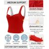 imageRUNNING GIRL Workout Tank Tops with Built in Bras for WomenCrissCross Back Medium Support Sports Bras for Women2red