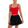 imageRUNNING GIRL Workout Tank Tops with Built in Bras for WomenCrissCross Back Medium Support Sports Bras for Women2red