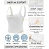 imageRUNNING GIRL Workout Tank Tops with Built in Bras for WomenCrissCross Back Medium Support Sports Bras for Women2white