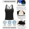 imageRUNNING GIRL Workout Tank Tops with Built in Bras for WomenCrissCross Back Medium Support Sports Bras for WomenBlack