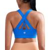 imageRUNNING GIRL Sports Bra for Women CrissCross Back Padded Strappy Sports Bras Medium Support Yoga Bra with Removable CupsAsparkle Blue