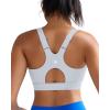 imageRUNNING GIRL Sports Bra for Women High SupportAdjustable Straps High Impact Sports Bras with Sewn in PadsGrey
