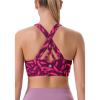 imageRUNNING GIRL Sports Bras for WomenLongline Workout Crop Tank Tops Padded with Built in Shelf Padded Sports BraZfreedom Red