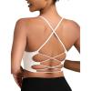 imageRUNNING GIRL Sports Bras for WomenSexy Crisscross Back Seamless Padded Sports Bra Medium Support with Removable PadsAwhite
