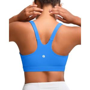 imageRUNNING GIRL Sports Bra for Women High Support Molded Cup High Impact Sports Bras for Women with Sewn in PadsSparkle Blue