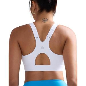 imageRUNNING GIRL Sports Bra for Women High SupportAdjustable Straps High Impact Sports Bras with Sewn in PadsWhite