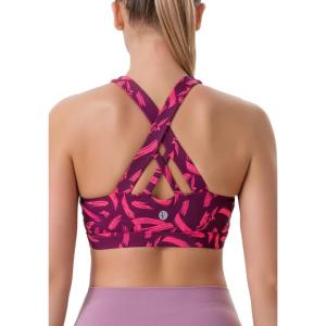 imageRUNNING GIRL Sports Bras for WomenLongline Workout Crop Tank Tops Padded with Built in Shelf Padded Sports BraZfreedom Red