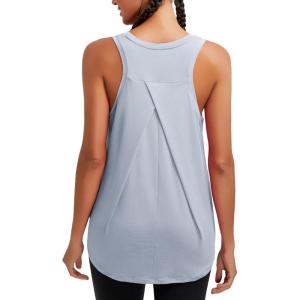 imageRUNNING GIRL Tank Tops with Built in Bras Racerback Activewear Yoga Workout Tops for Women1grey